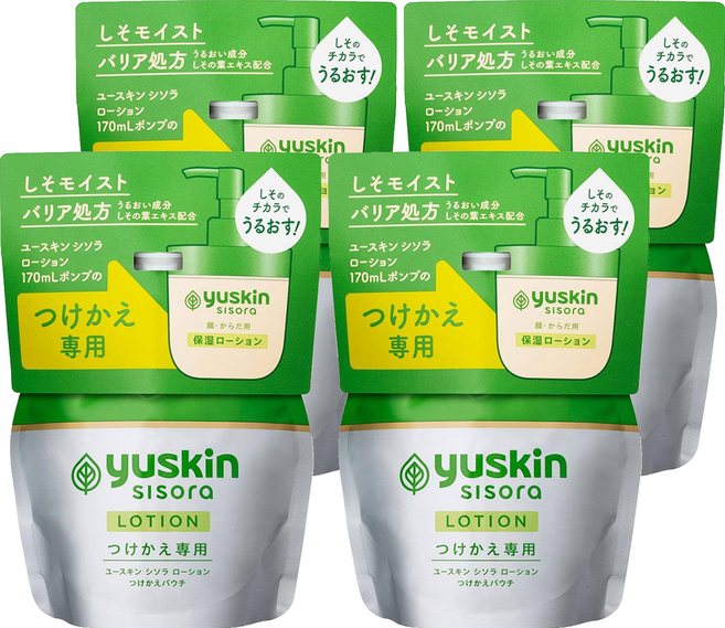 yuskin 悠斯晶 台灣公司貨 紫蘇水乳液 補充包, 4包, 170ml
