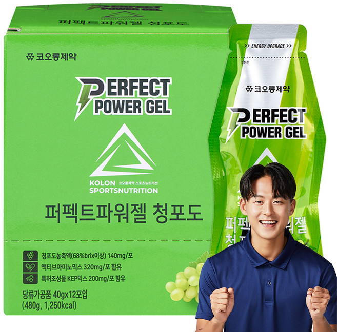 코오롱제약 퍼펙트 파워젤 청포도 12p, 1개, 480g