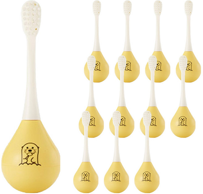 MyBEE 嬰兒牙刷 2階段, 黃色, 12個, 1個裝