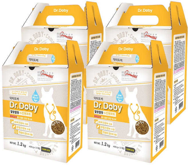 인터펫코리아 전연령 강아지 말랑말랑 소프트사료, 오리, 1.2kg, 4개