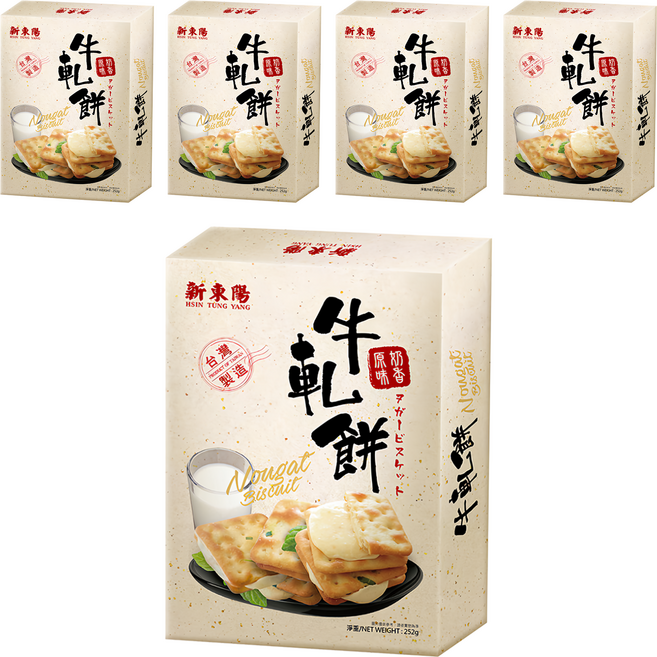 新東陽 牛軋餅 原味奶香 18包入, 252g, 5盒