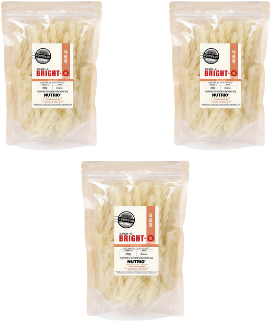 뉴트리오 강아지 브라이트오 치석껌 대용량, 연어살, 250g, 3개