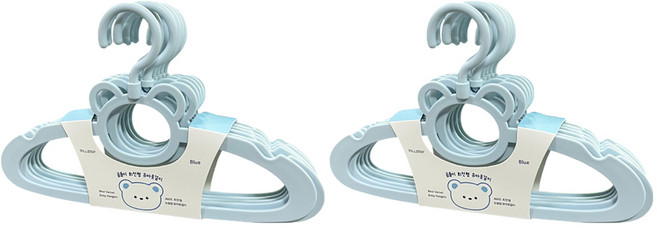 톨스토이 곰돌이 회전형 아동옷걸이, 블루, 20개