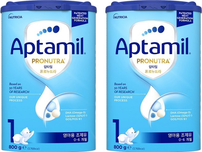 압타밀 프로누트라 어드밴스 HMO 분유 1단계, 800g, 2개