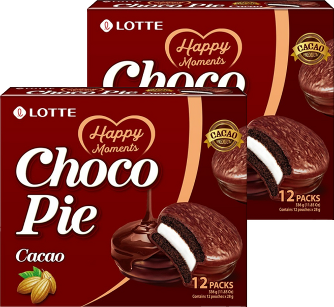 LOTTE 樂天 黑巧克力派 濃郁巧克力包裹柔軟蛋糕 夾心棉花糖