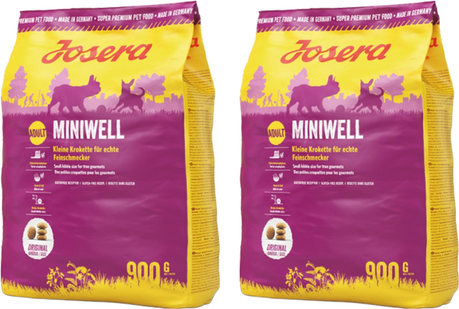 요세라 독 미니웰 어덜트 건식사료, 닭+오리, 900g, 2개