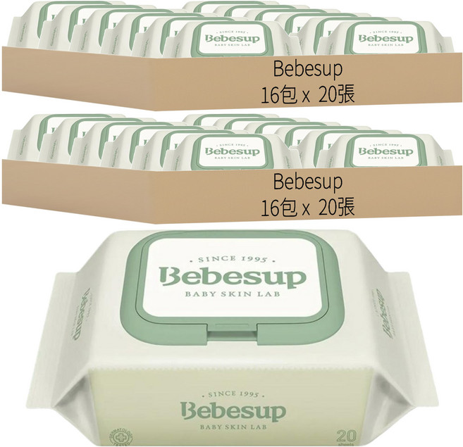Bebesup Zero 掀蓋式濕紙巾隨身包, 75gsm, 20張, 32包