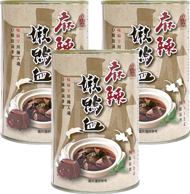 廣達香 麻辣嫩鴨血, 440g, 3罐