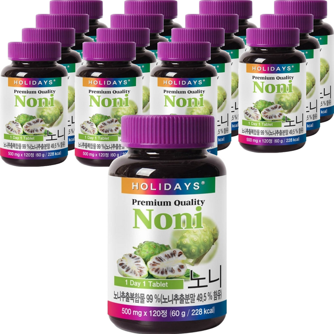 홀리데이즈 프리미엄 노니 타블렛, 120정, 16개