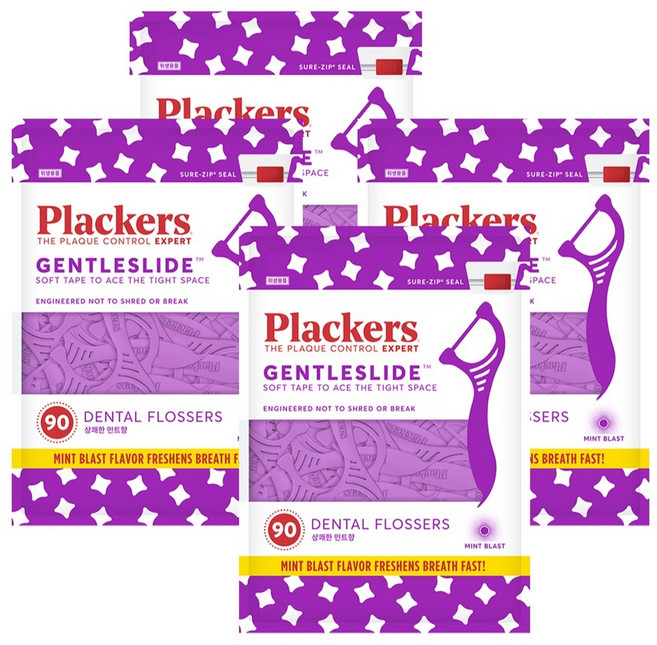 플랙커스 젠틀 슬라이드 치실, 8.5cm, 90개입, 4개