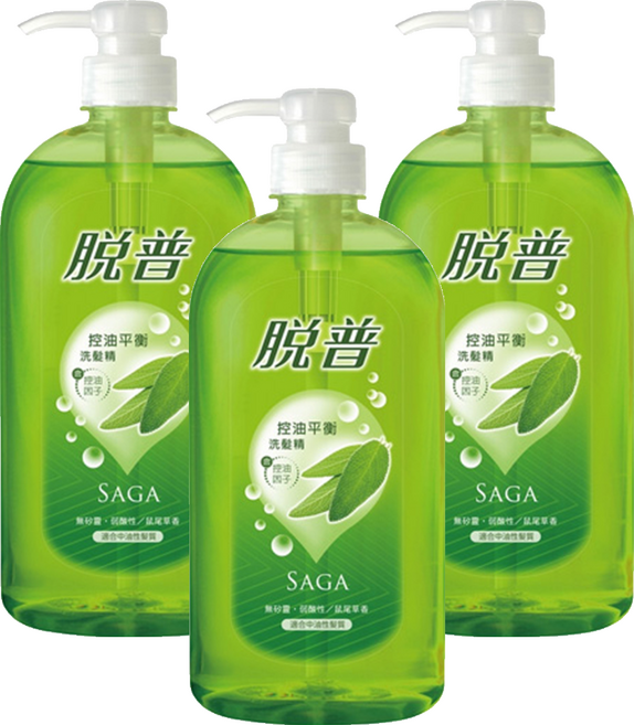 TOP 脫普 控油平衡洗髮精 清新鼠尾草香氣, 800ml, 3瓶