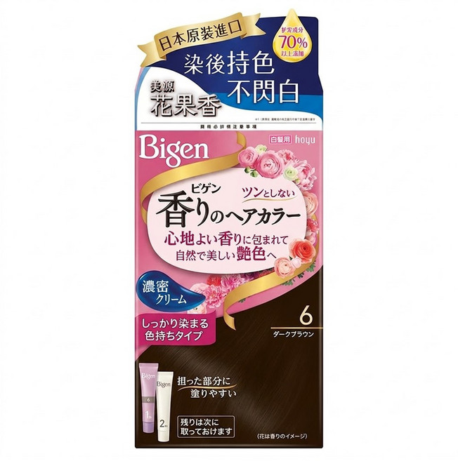 Bigen 美源 花果香快速染髮霜, 6暗棕色, 1盒