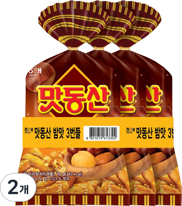 해태제과 맛동산 밤맛 3p, 210g, 2개