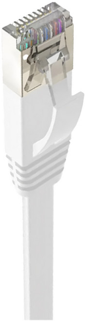 POLYWELL 寶利威爾 CAT6A扁線 高速網路線 RJ45 福祿克認證 PW15-W48-D166, 7m, 白色, 1條
