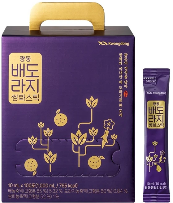 광동 배도라지 쌍화 스틱, 10ml, 100개 - 쿠팡