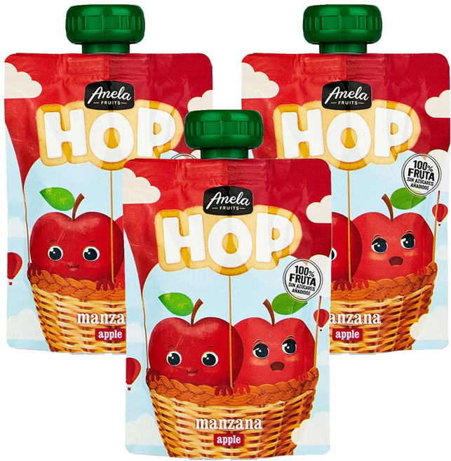아넬라 HOP 과일 퓨레, 100g, 3개, 사과