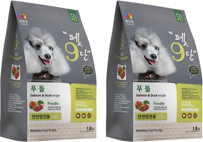 목우촌펫 강아지 펫9단 기능성 사료, 푸들, 1.8kg, 2개