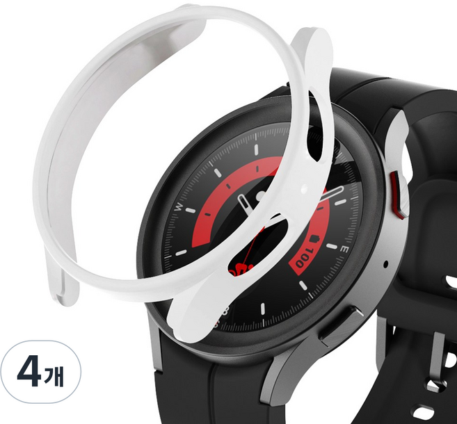 아이엠듀 갤럭시워치 풀커버 하드 케이스, 화이트, 4개
