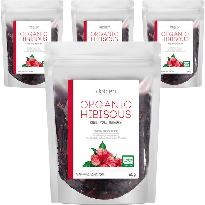 다비앙 유기농 히비스커스차 리필, 80g, 4개, 1개입