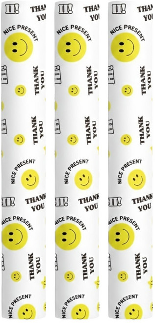 comet 笑臉圖案包裝紙捲 17m, 3個, 白色