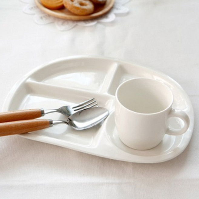 DOHO 디퓨어 브런치 식판, 밀키화이트, 1개