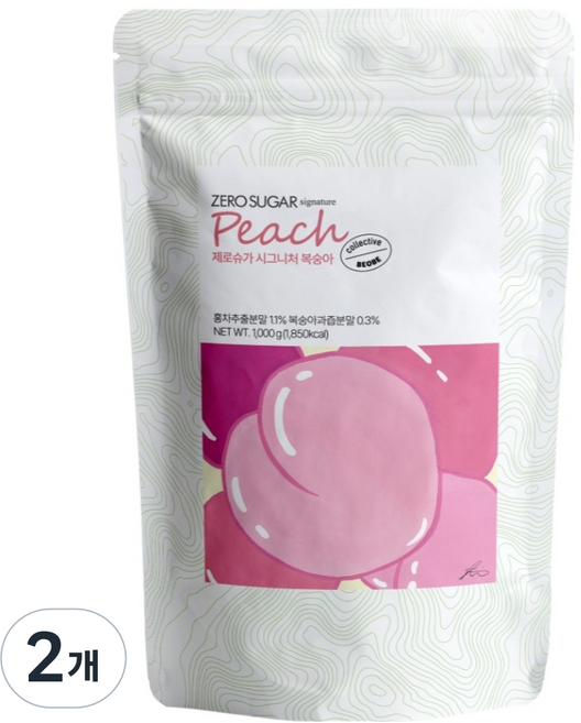 BEOBE 零糖招牌水蜜桃粉, 1kg, 2個, 1入