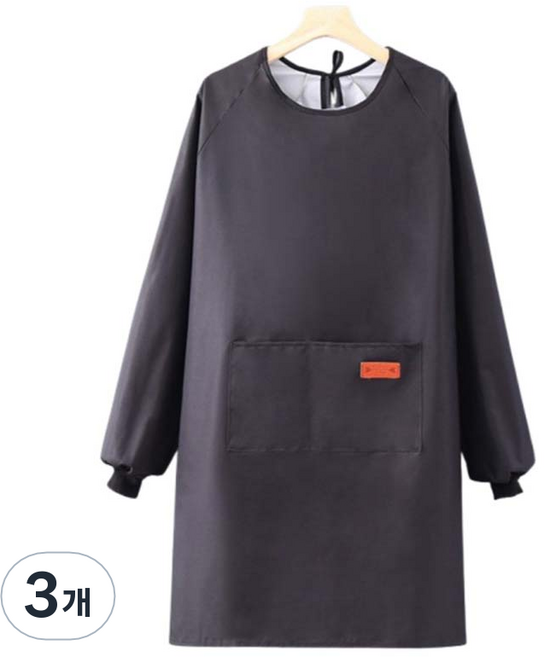 엘로템즈 다용도 긴팔 방수 앞치마, 블랙, 3개