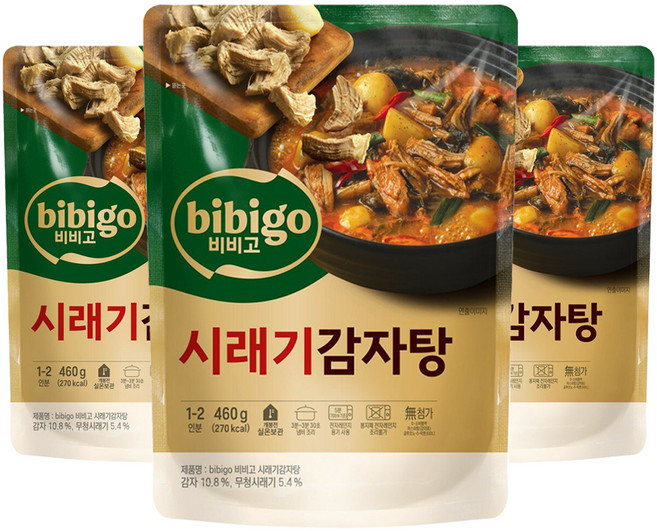 비비고 시래기 감자탕, 460g, 3개