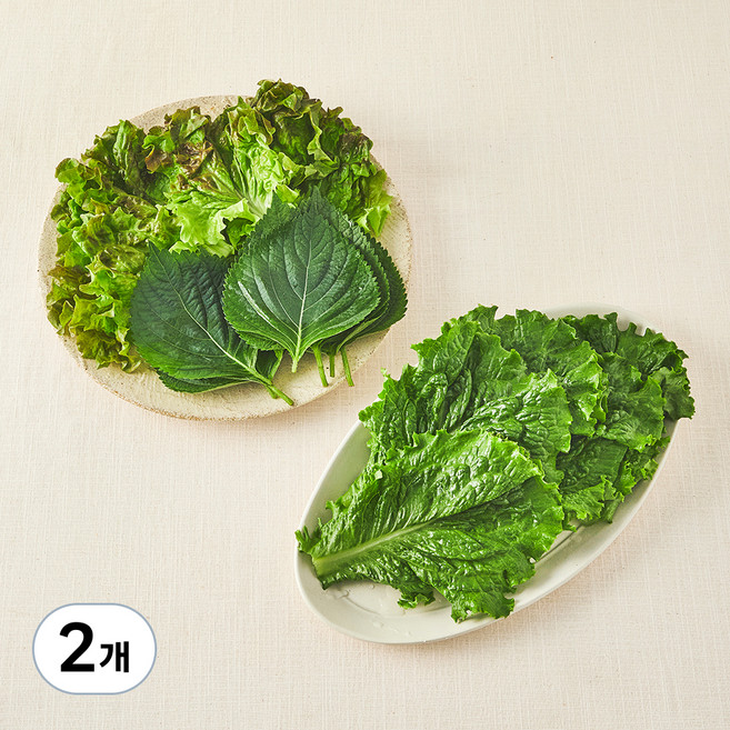 친환경 적상추+청상추+깻잎, 200g, 2개