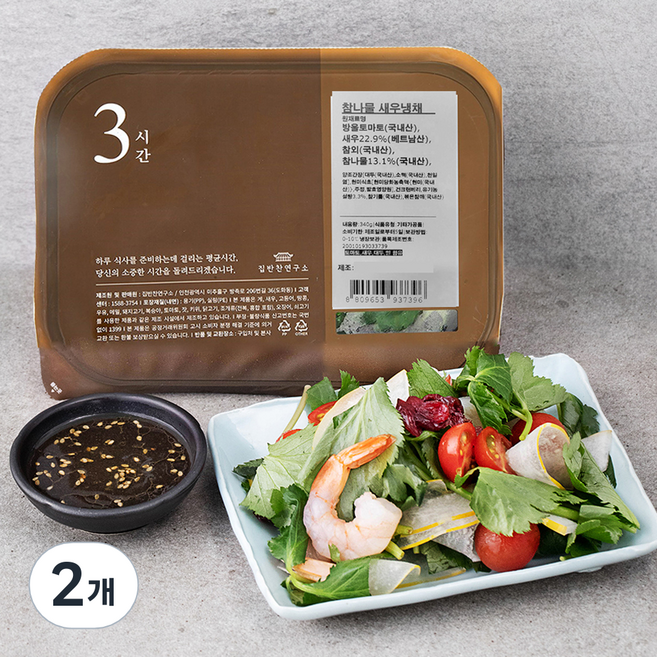 집반찬연구소 참나물 새우냉채, 340g, 2개