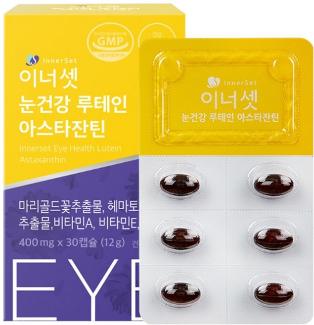 이너셋 눈건강 루테인 아스타잔틴, 30정, 1개