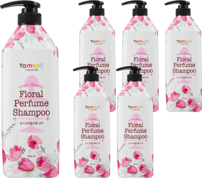 Tamsaa 香氛洗髮乳 花香, 605ml, 6瓶
