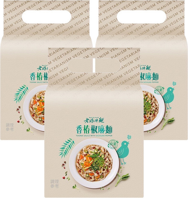 老媽拌麵 全素香椿椒麻麵 118g, 9包