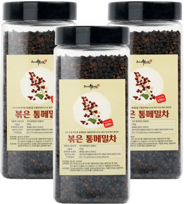 증안리약초마을 전통비법 볶은 껍질 통메밀차, 1개입, 3개, 600g