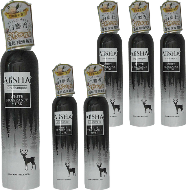 AliSHA 乾洗髮噴霧 白麝香, 180ml, 6瓶