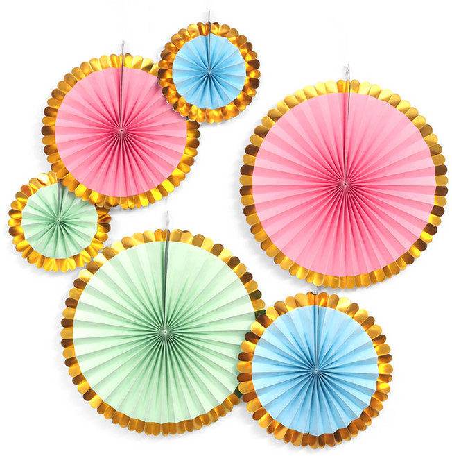 파티팡 페이퍼팬 데코 6종세트, 골드마카롱