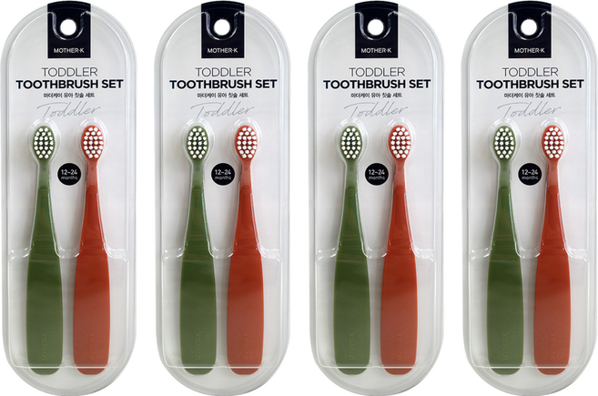 마더케이 유아용 0.5단계 칫솔 2종 세트, 올리브 + 모던 + 오렌지, 2개입, 4세트