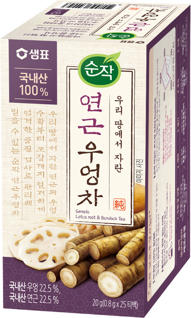 순작 연근우엉차, 800mg, 25개입