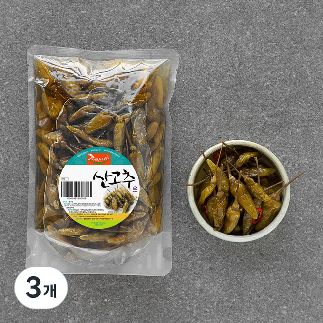 강경신안상회 산고추 절임, 500g, 3개
