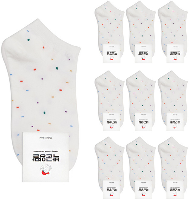 박군 여성용 믹스도트 스니커즈 양말 10족