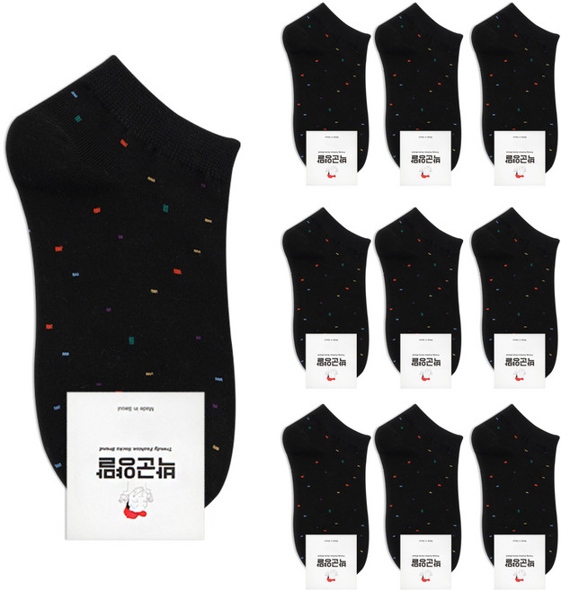 박군 여성용 믹스도트 스니커즈 양말 10족