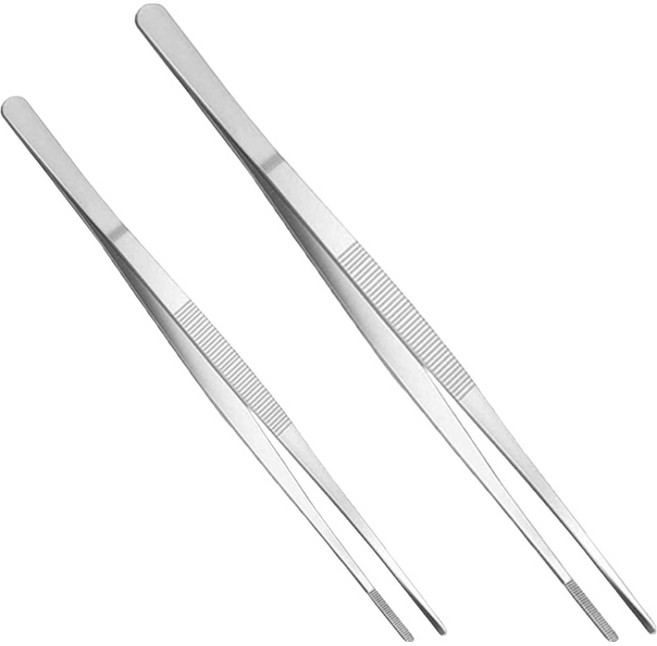 집사람 젓가락형 핀셋 집게 25cm + 30cm 세트, 실버, 1세트