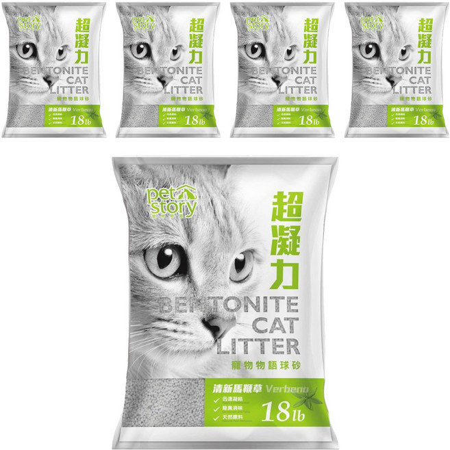 pet story 寵物物語 貓砂 球砂, 清新馬鞭草, 453g, 5包