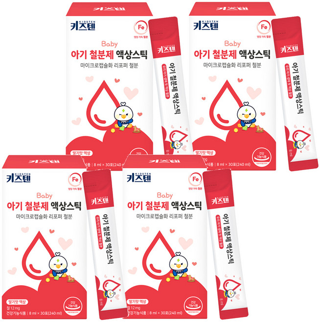 키즈텐 아기 철분제 액상스틱, 240ml, 4개