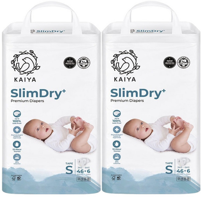 KAIA Slim Dry Plus 優質黏貼型紙尿褲 男女通用, 小型(S), 104張