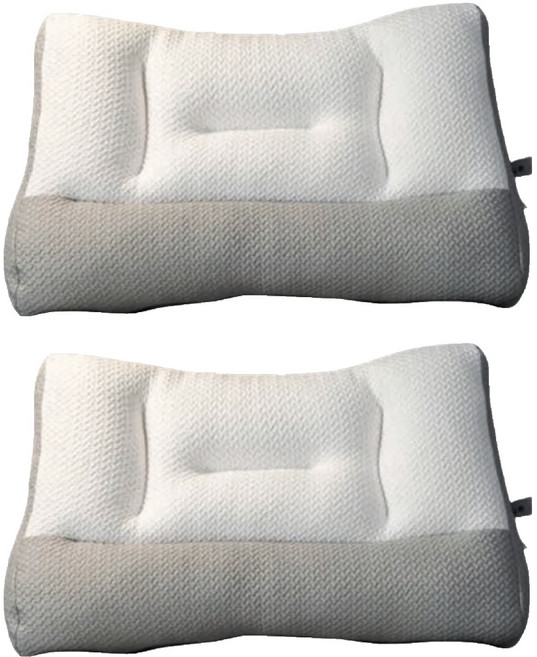 眠棉屋護頸助眠枕 白灰色 60 x 40cm 人體工學設計 舒緩肩頸壓力, 2個