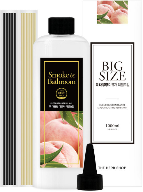 더허브샵 특대용량 디퓨저 리필오일, 담배냄새제거, 1L, 1개