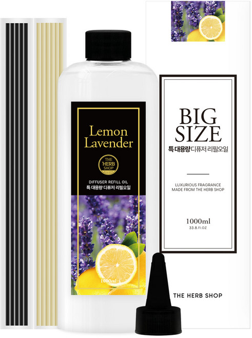더허브샵 특대용량 디퓨저 리필오일, 레몬라벤더, 1L, 1개