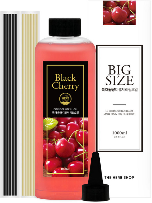 더허브샵 특대용량 디퓨저 리필오일, 블랙체리, 1L, 1개