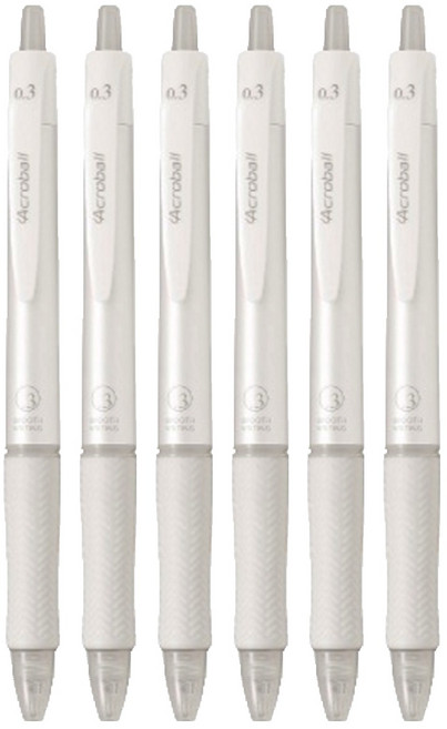 PILOT 百樂 Acroball 輕油筆 T系列 0.3mm, 白色, 6支